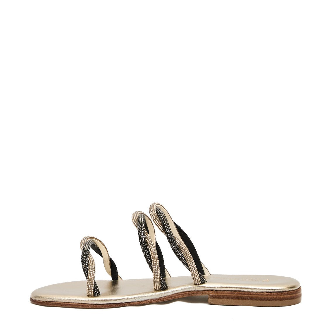 Gold And Black Rhinestone Slipper