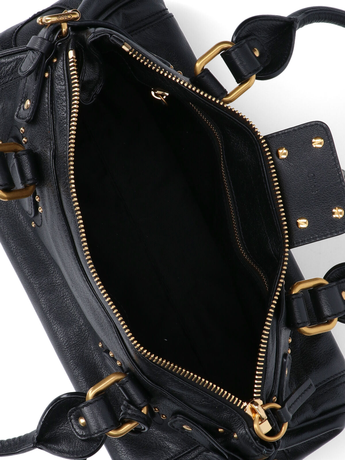 "Paddington" Shoulder Bag, In Black Buffalo Leather
