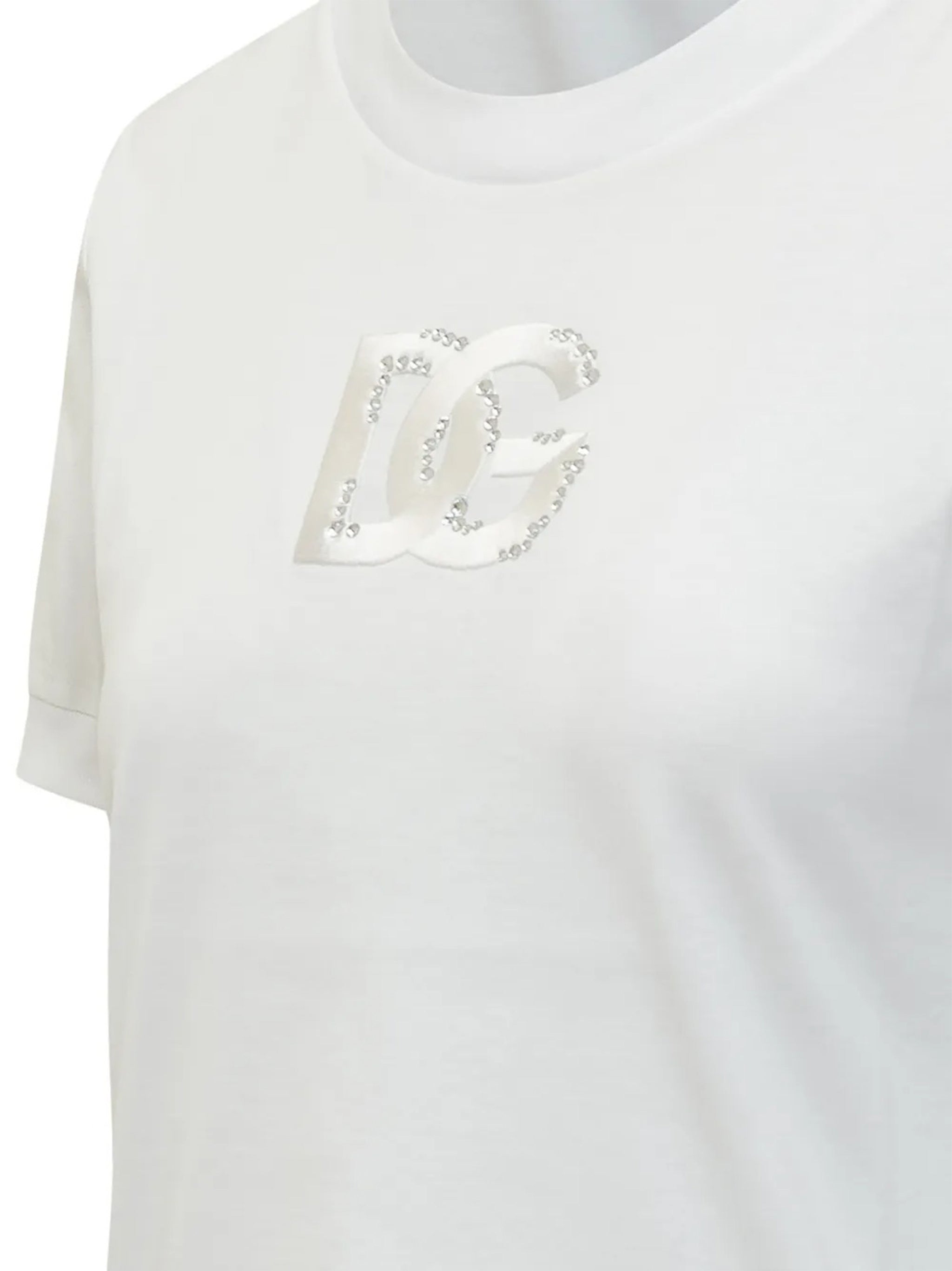 White Fitted Short-Sleeve Cotton T-Shirt
