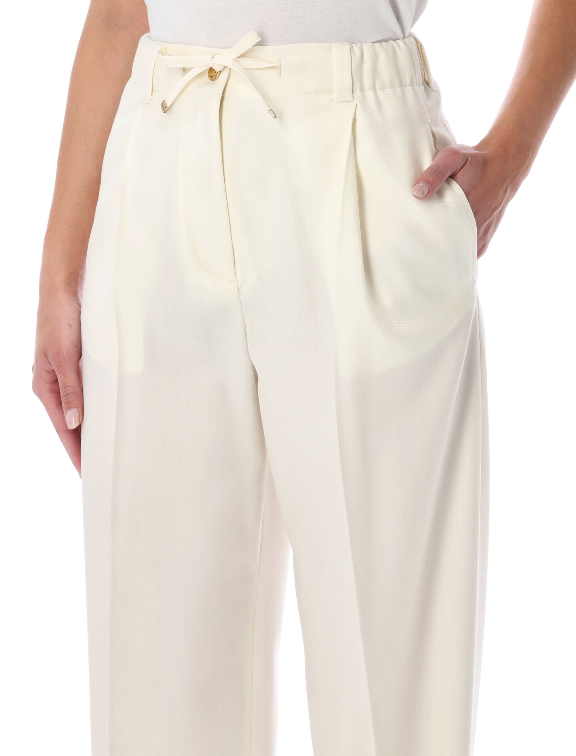 Wool Gabardine Tailored Trousers