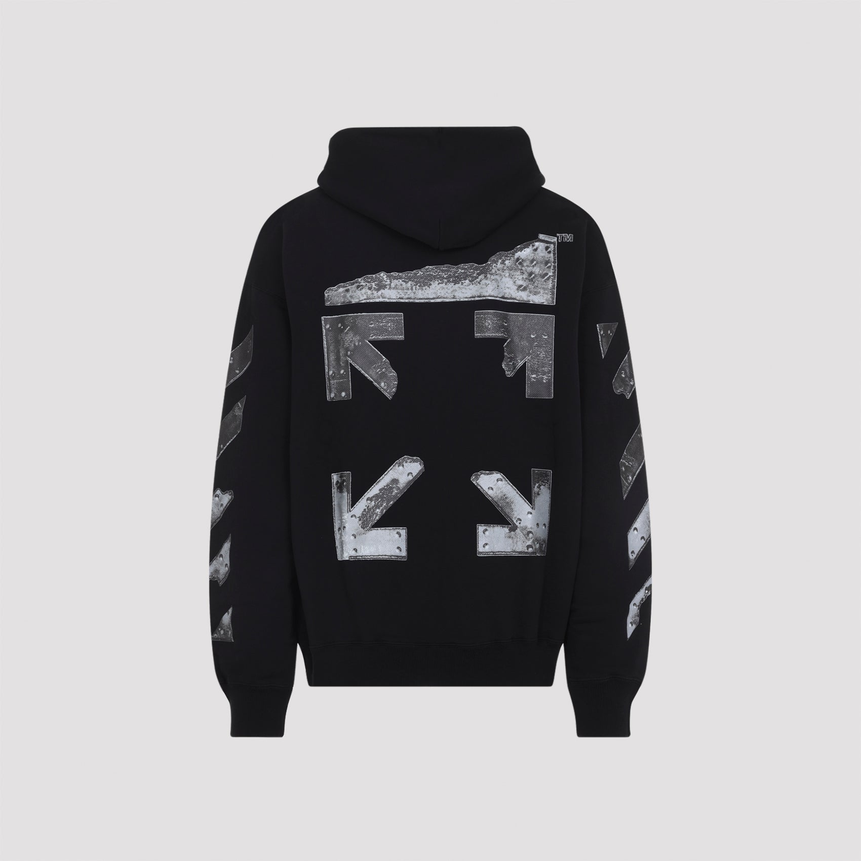 Relaxed Black Hoodie with Diagonal Stripe Graphics