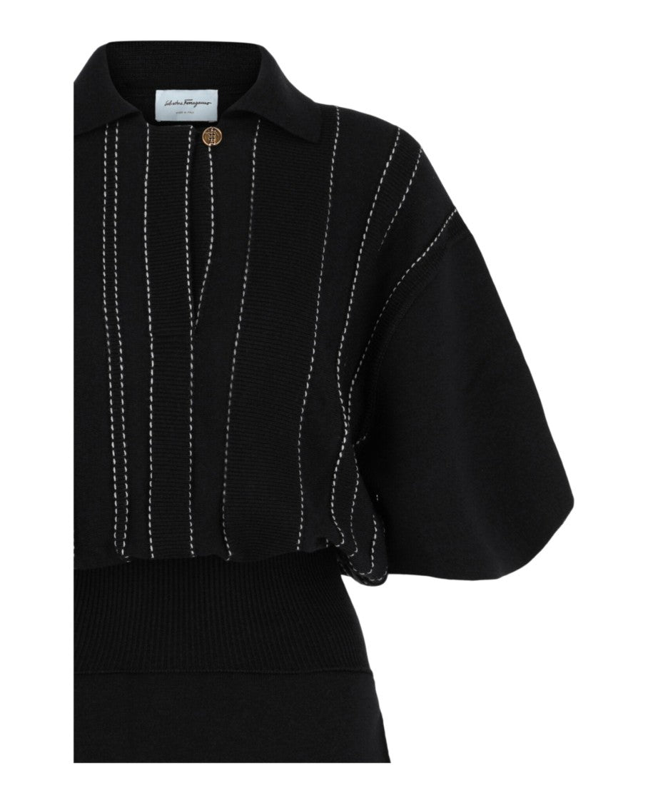 Contrast Stitch Knit Dress