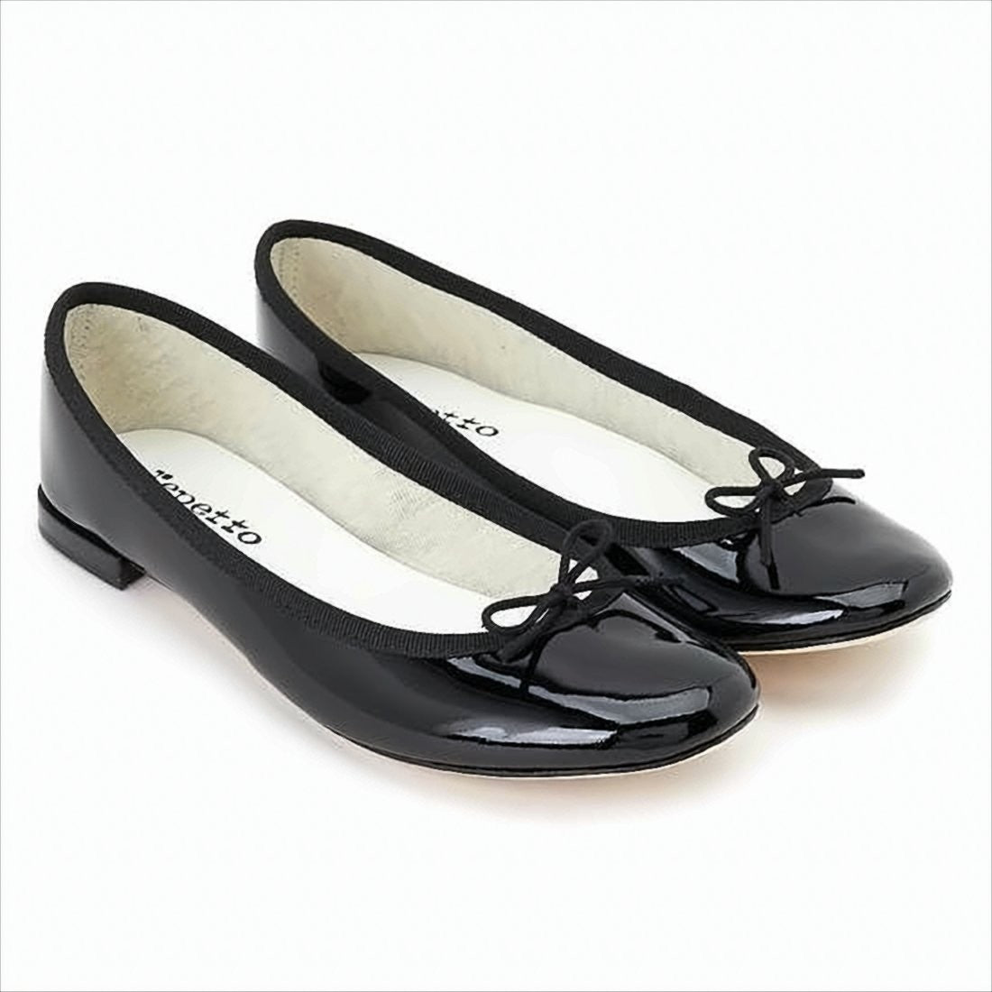 Patent Leather Ballet Flats with Bow Detail
