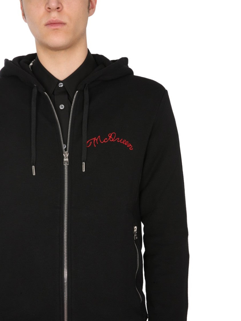 Hooded Sweatshirt With Full Zip Front