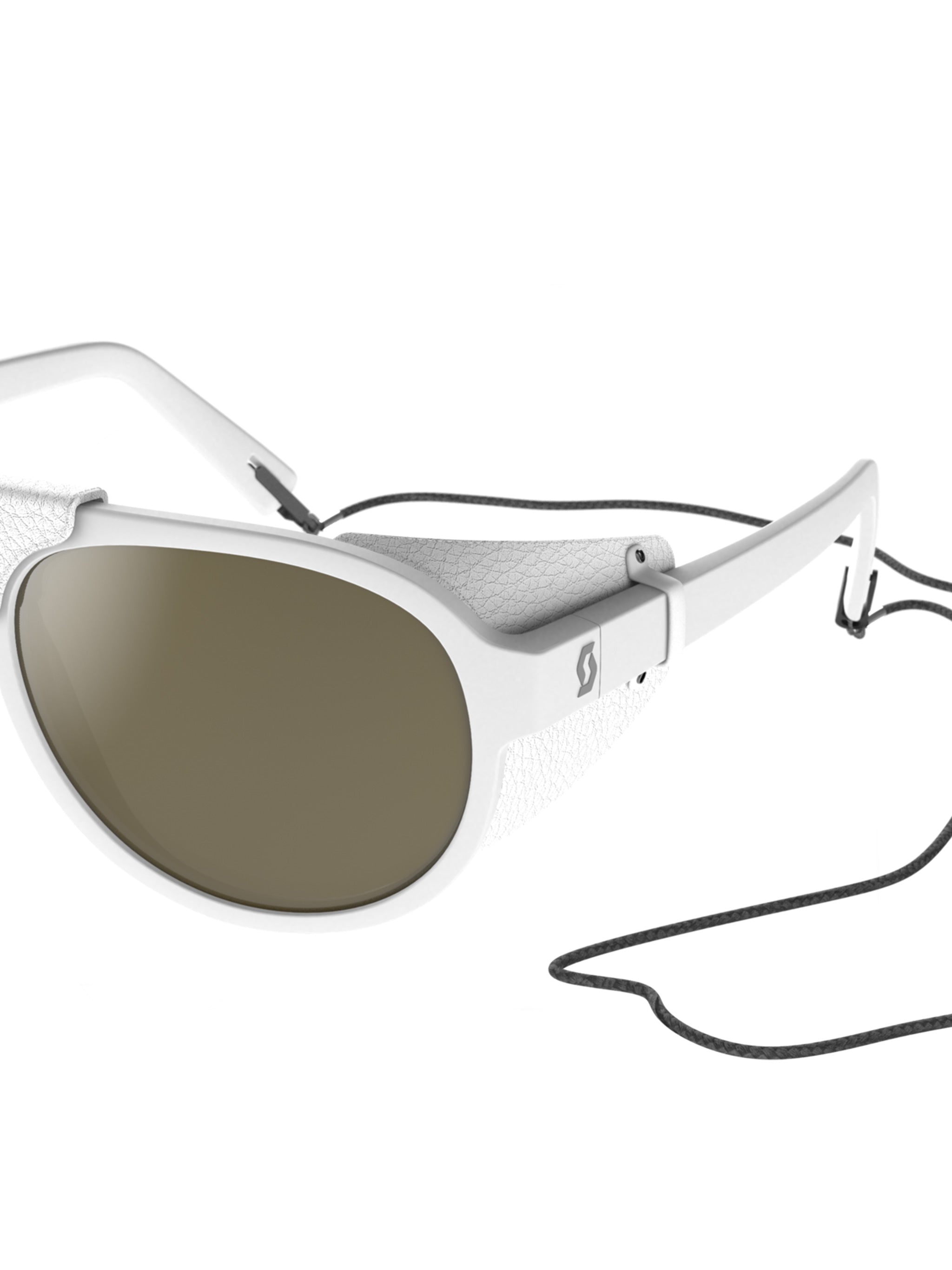 Oval Lens Sunglasses with Textured White Frame
