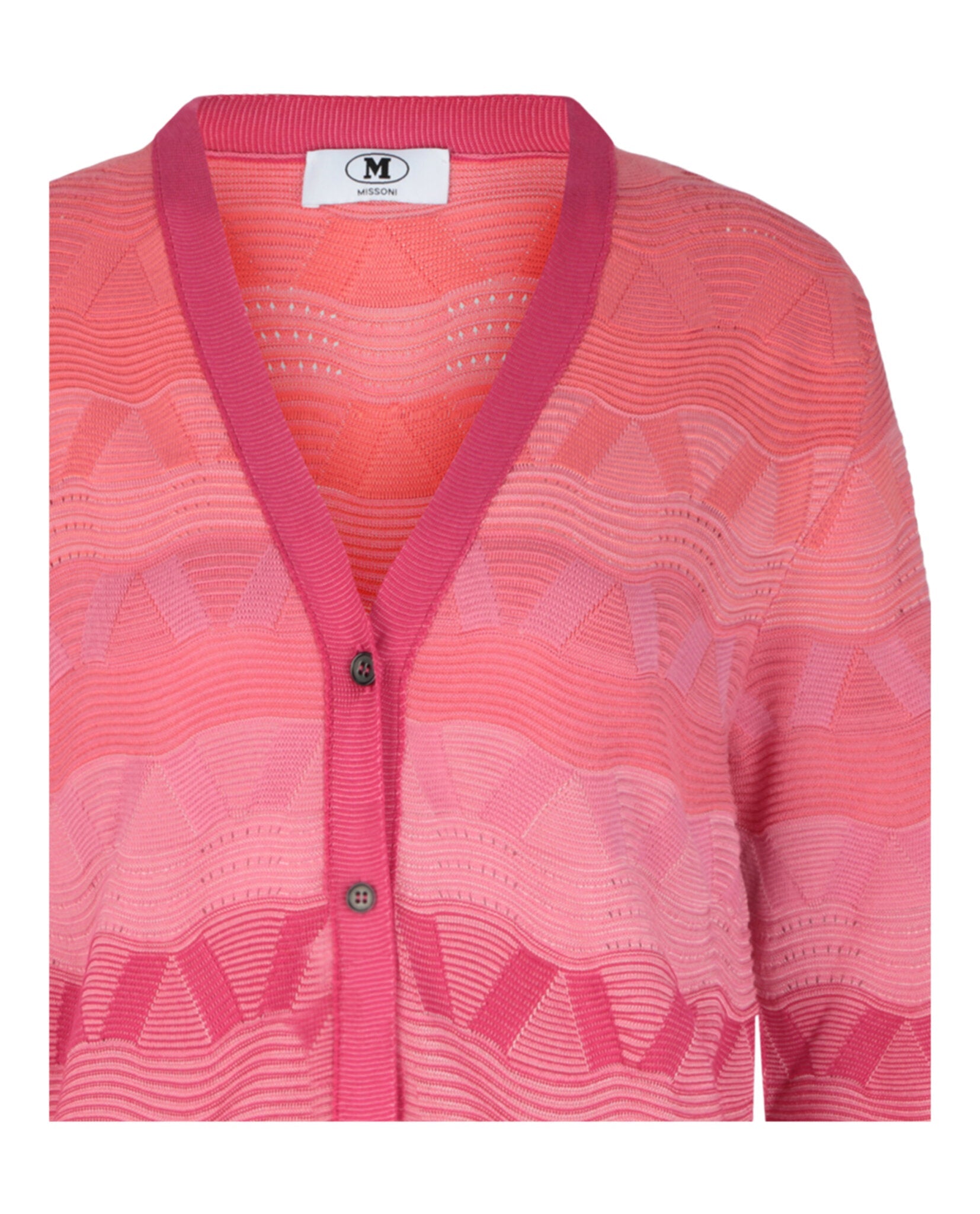 Wave-Pattern Slim Cardigan