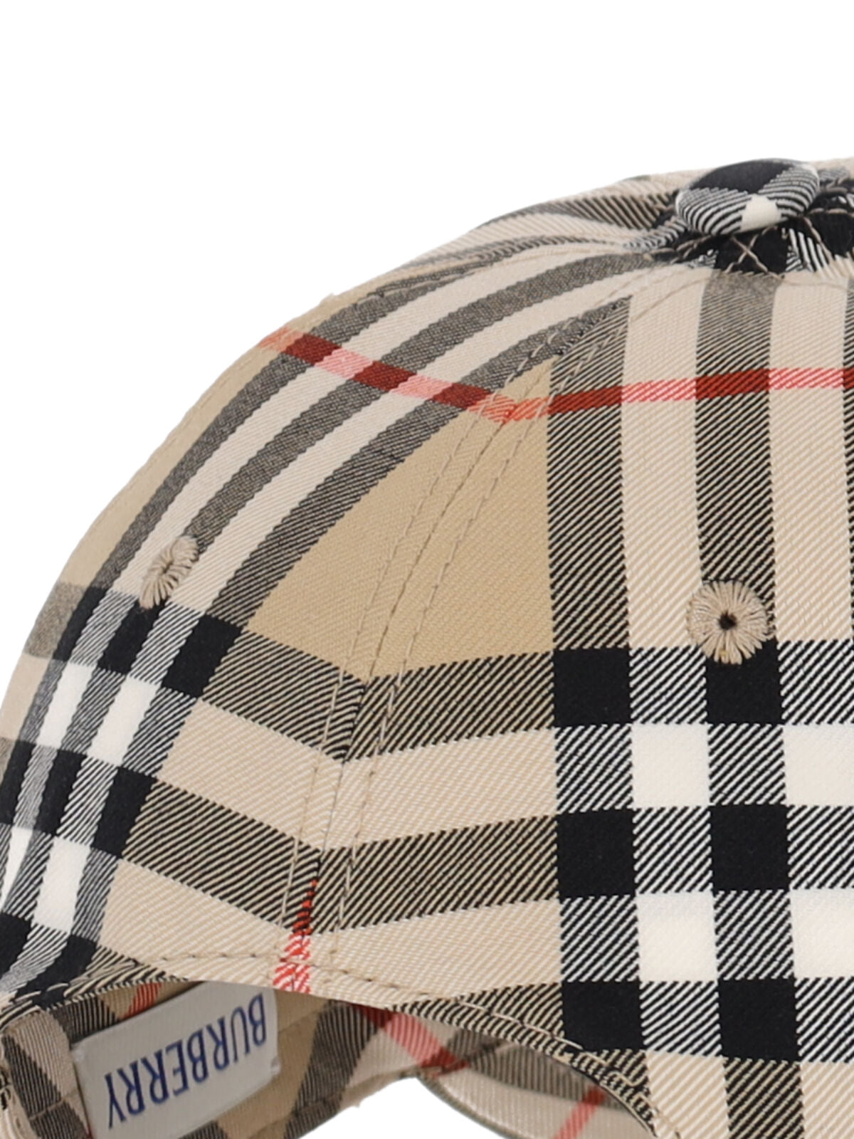 Beige Check Baseball Cap