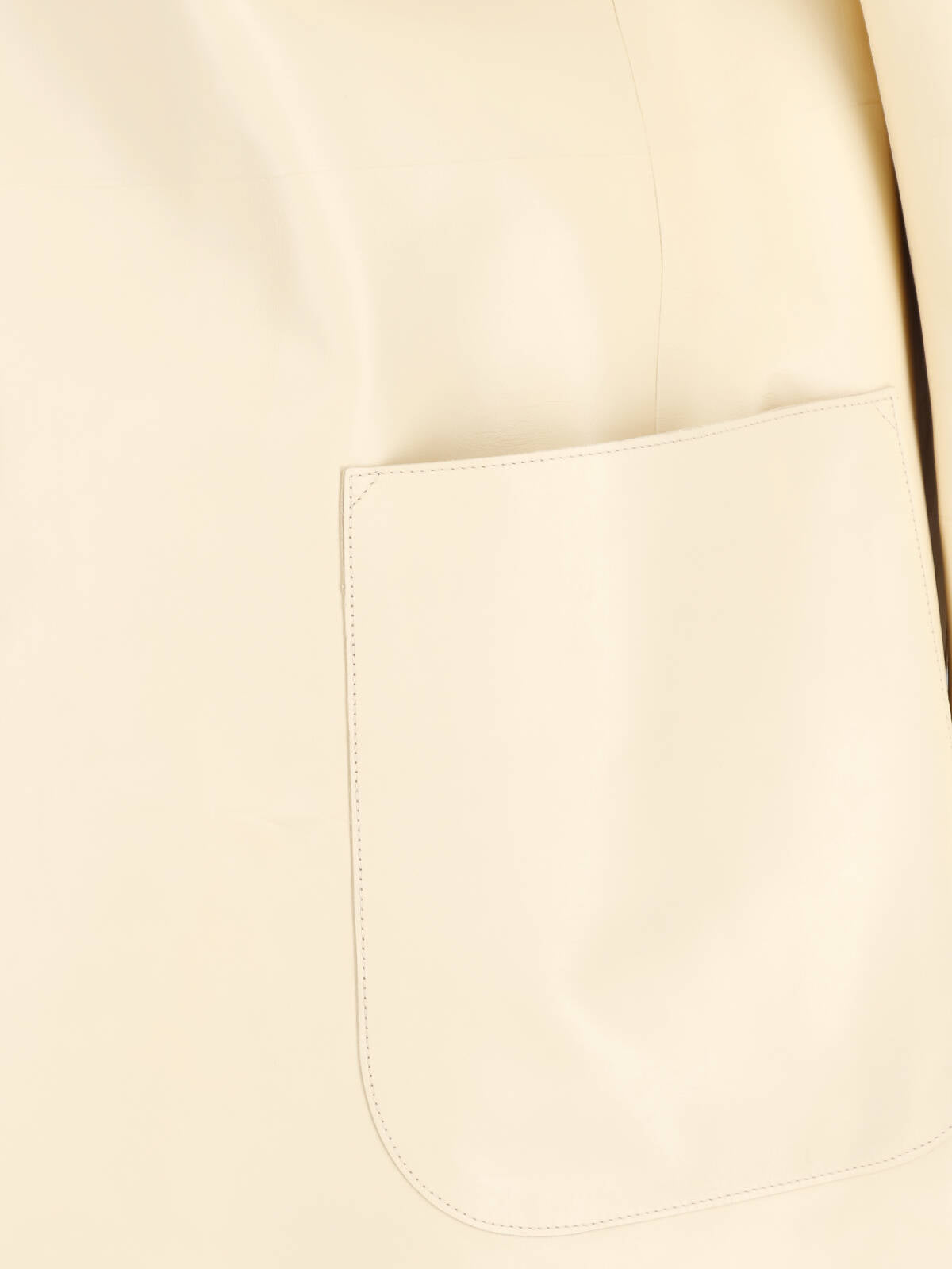 Cream Minimalist Boxy Classic Collar Jacket