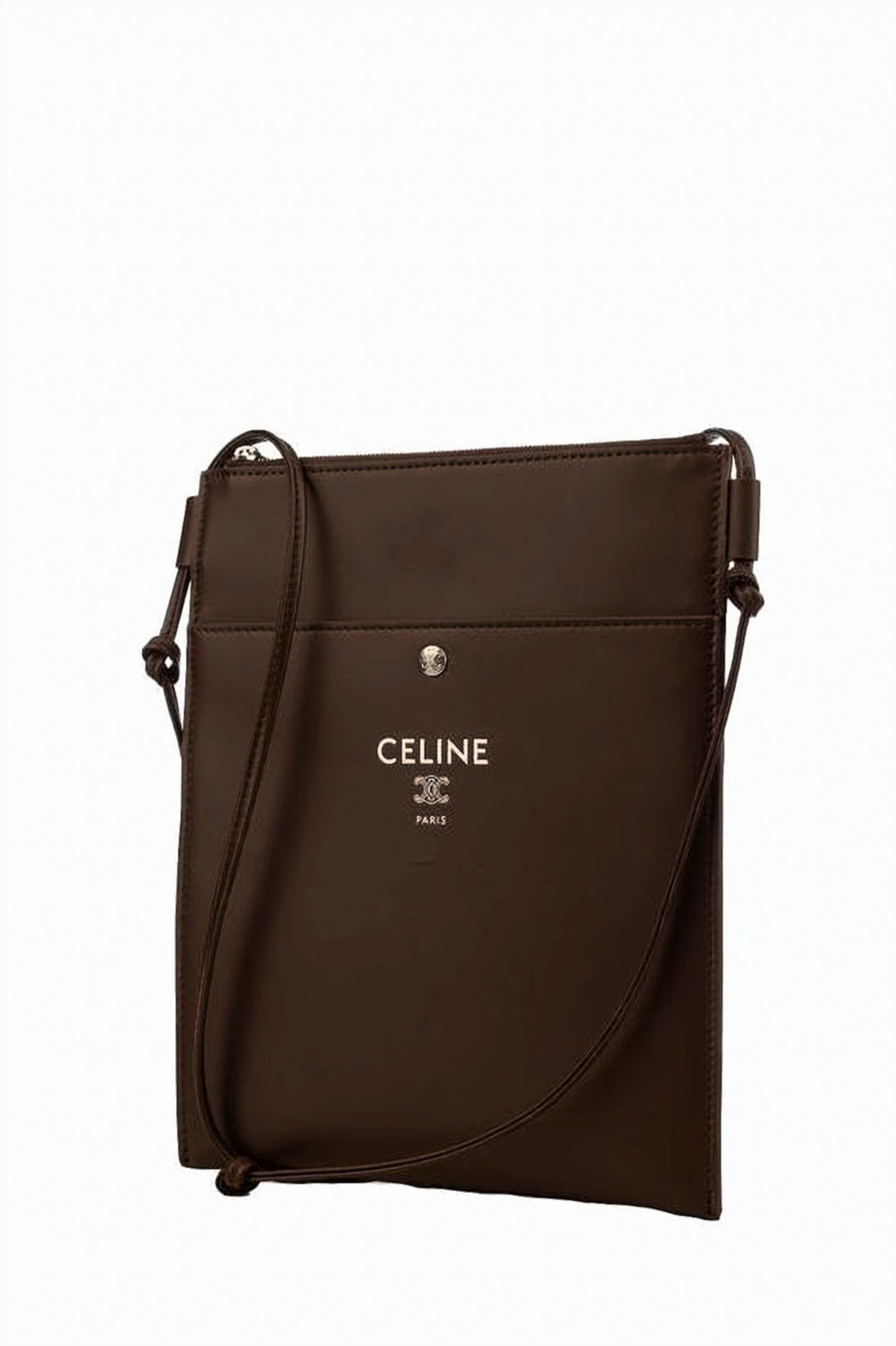 Rectangular Calf Leather Pouch with Adjustable Strap