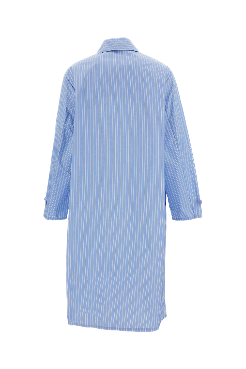 Structured Clear Blue Coat with Minimalist Aesthetic
