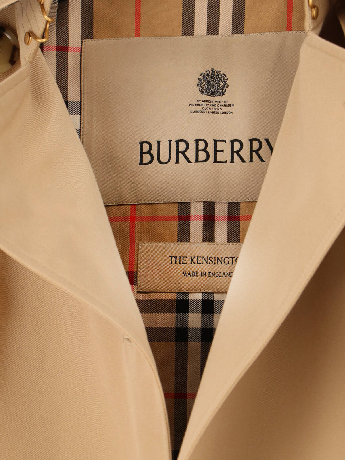 Beige Cotton Double-Breasted Trench Coat
