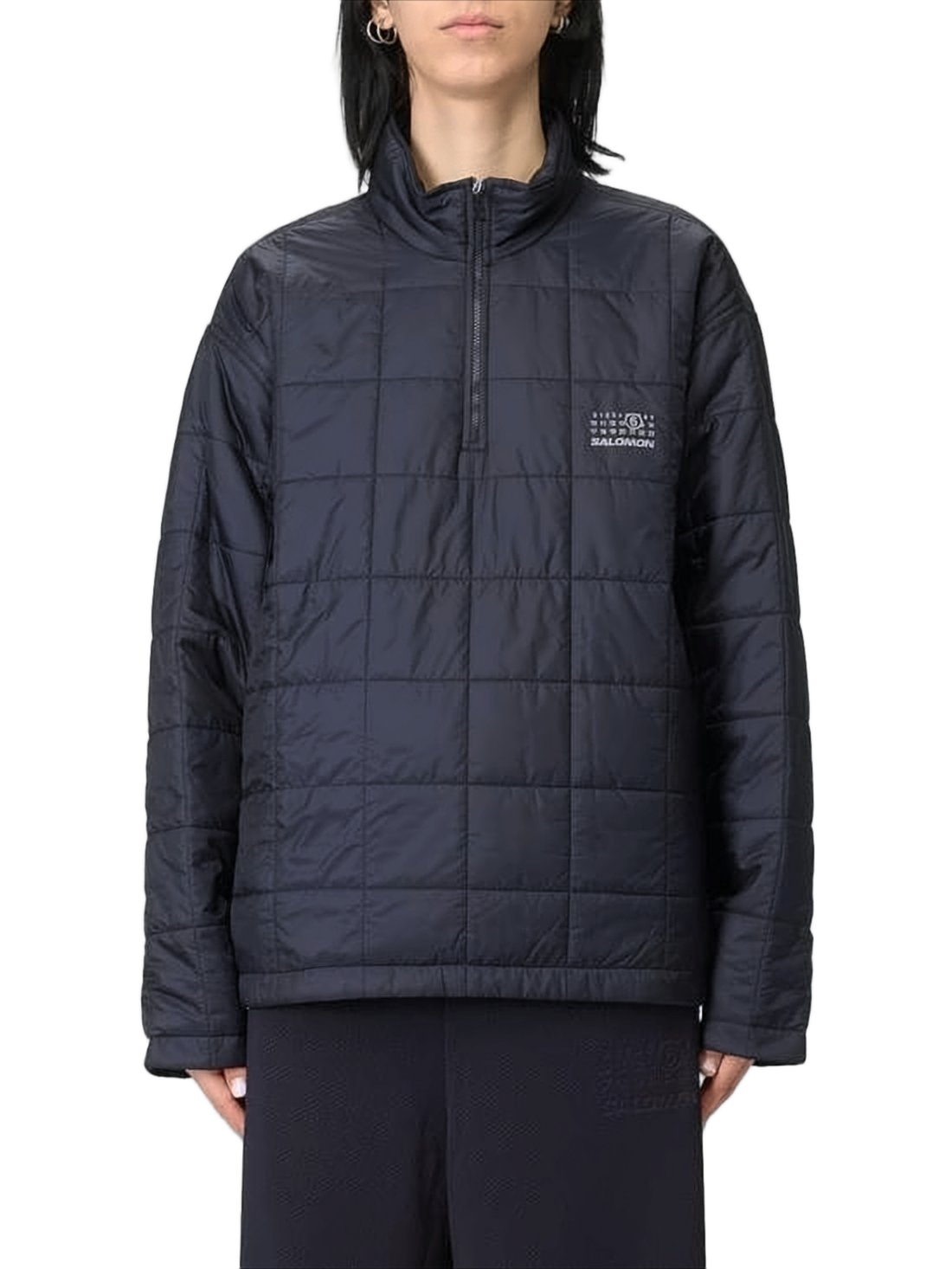 Quilted Pullover with High Turtleneck