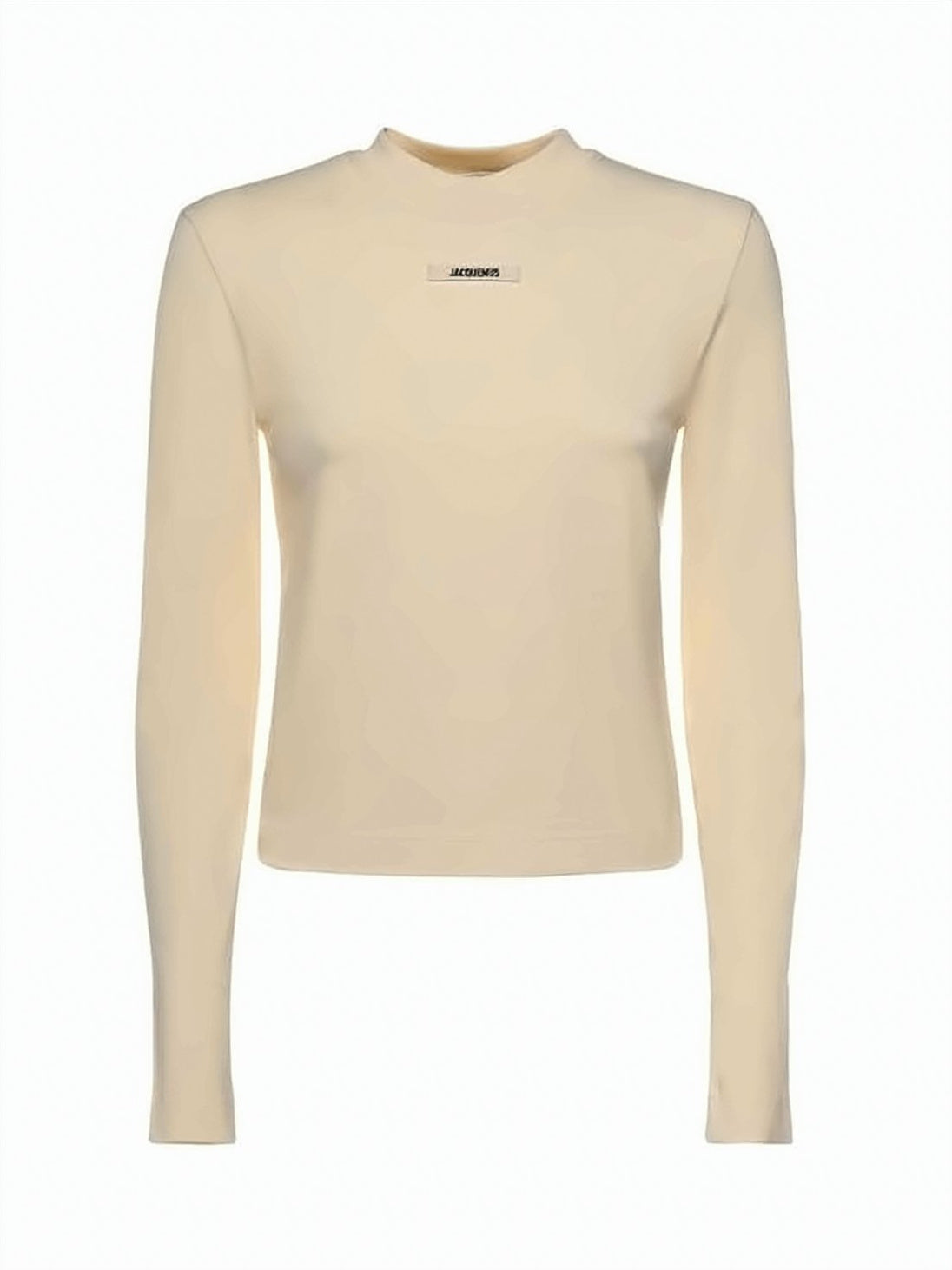 Fitted Long-Sleeved Top with Cropped Hem