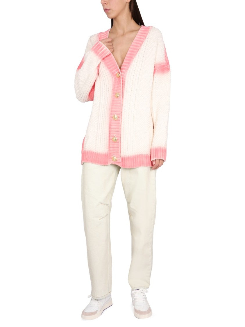 Patent Leather Effect Palm Cardigan