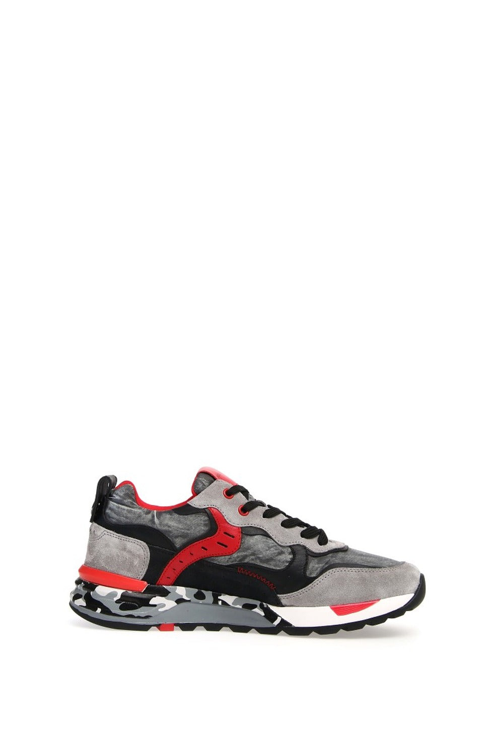 Grey And Red Voile Blanche Sneakers