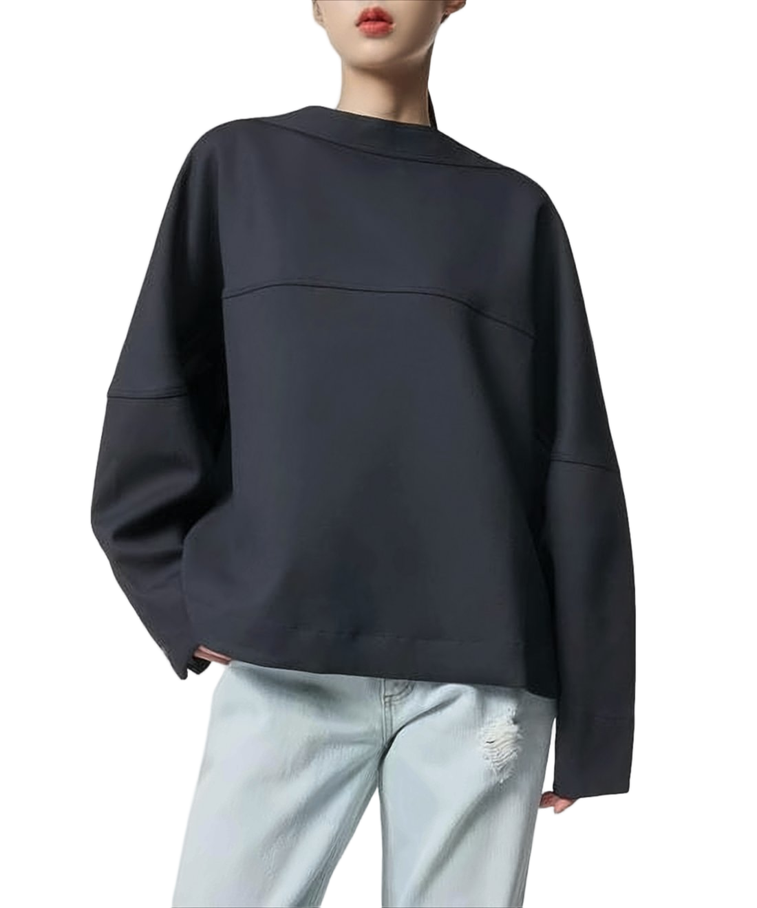 Boxy Silhouette Black Blouse
