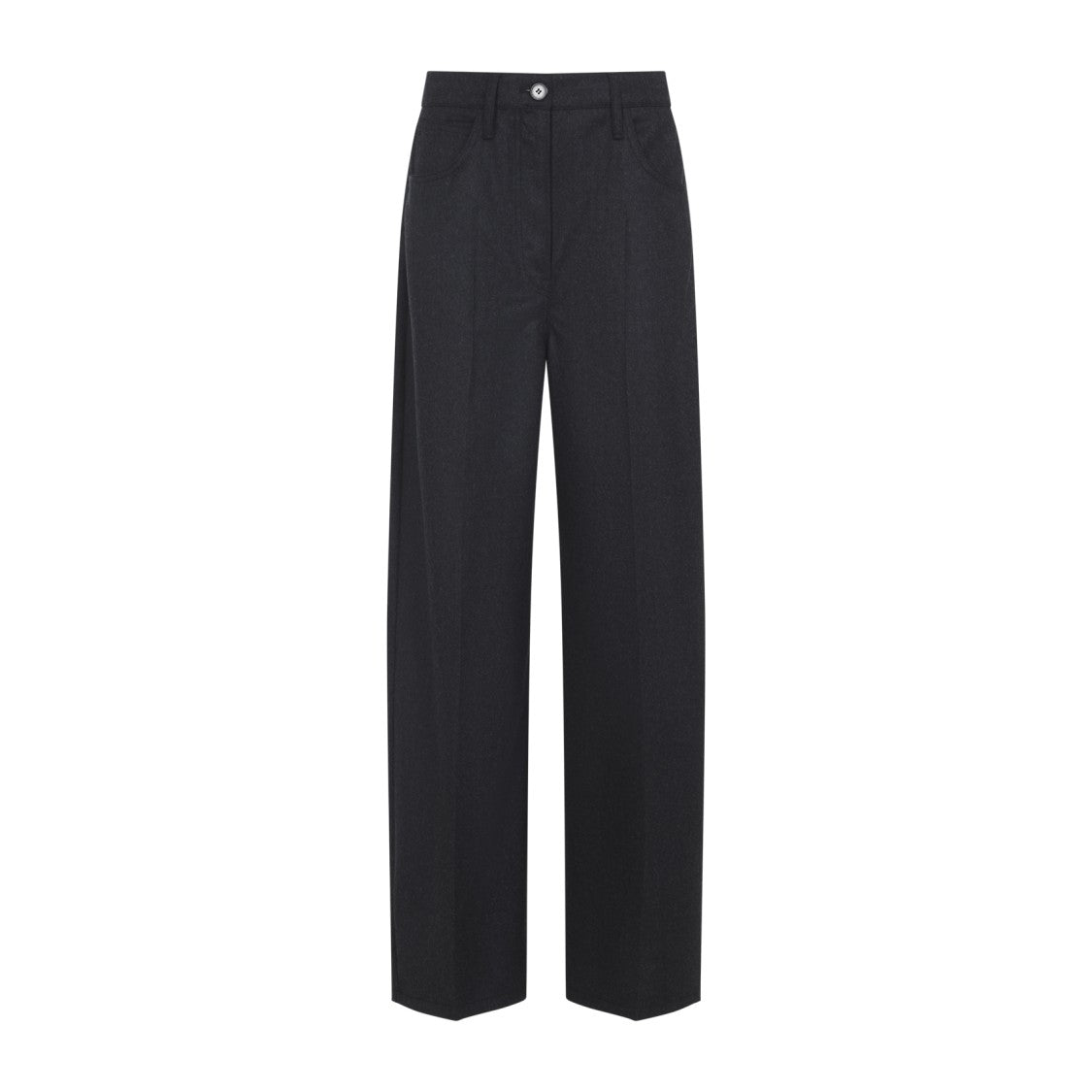 High-Waisted Straight-Leg Trousers in Fine Virgin Wool
