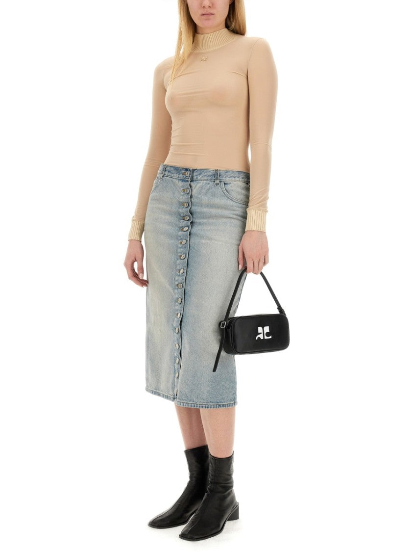 Button-Down Midi Skirt