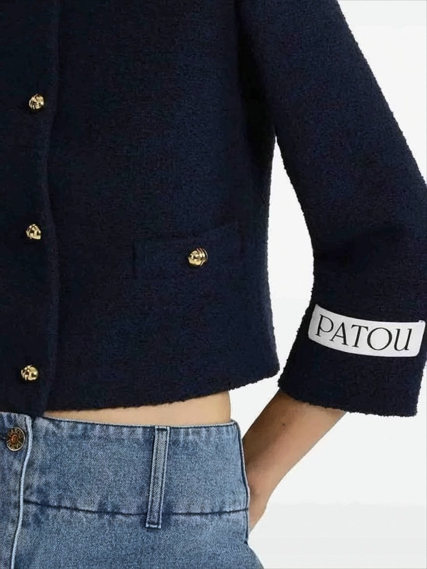 Boxy Cropped Jacket with Textured Fabric