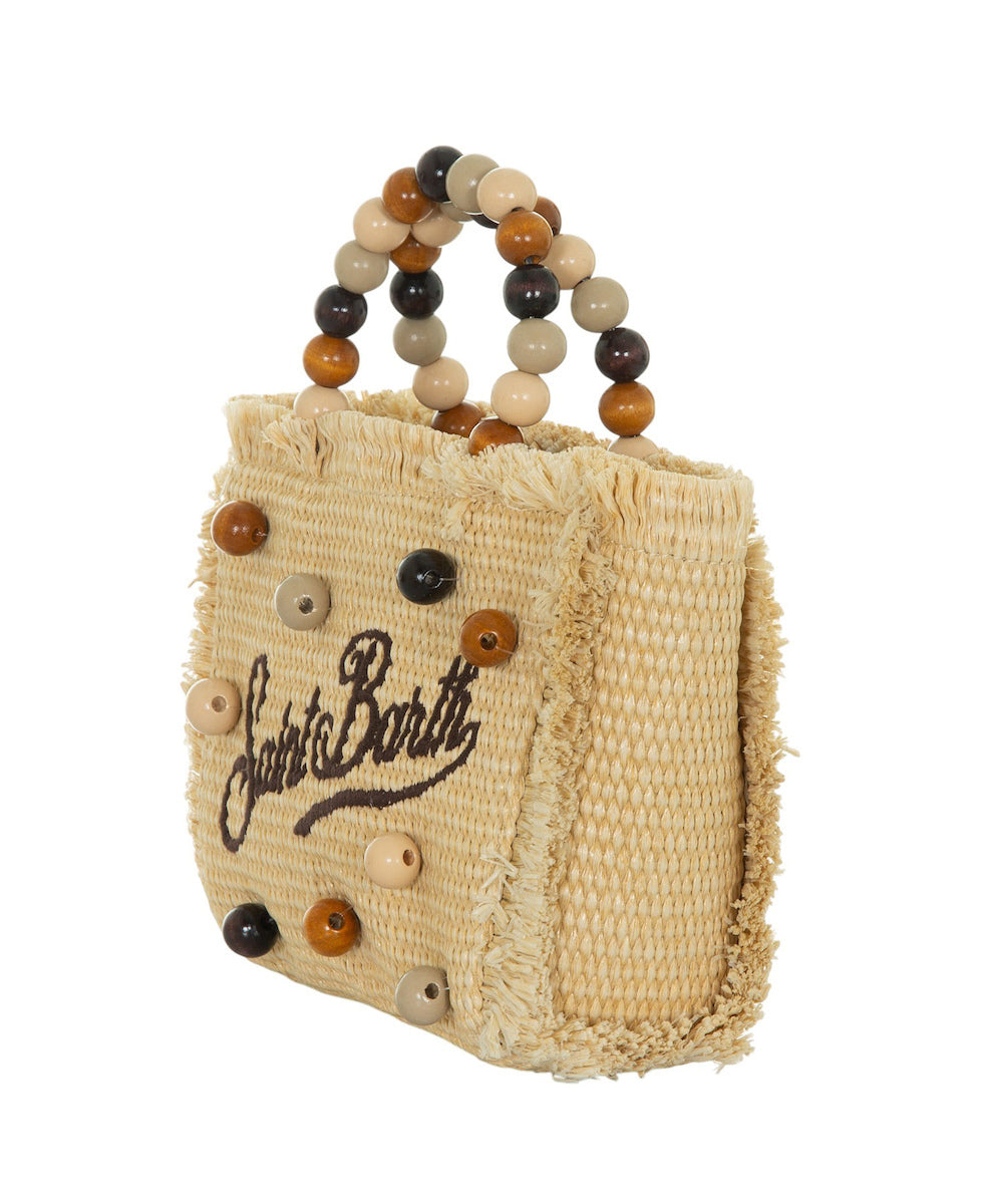 Rectangular Woven Handbag with Fringed Edges
