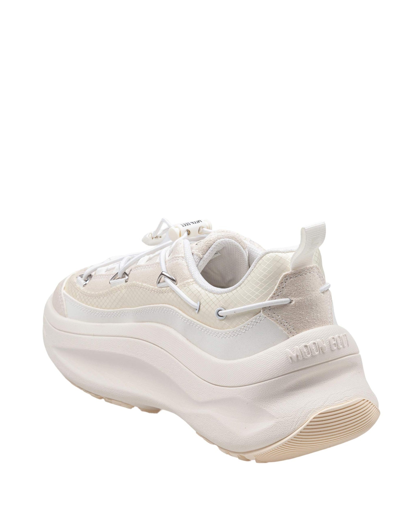 Sneakersy Moon247 ze skóry i tkaniny w kolorze białym