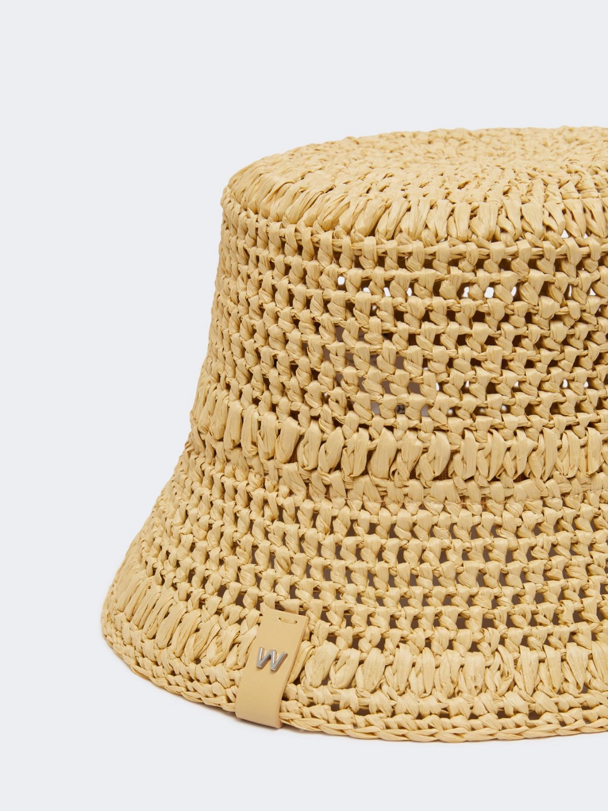 Woven Bucket Hat with Open Weave Pattern