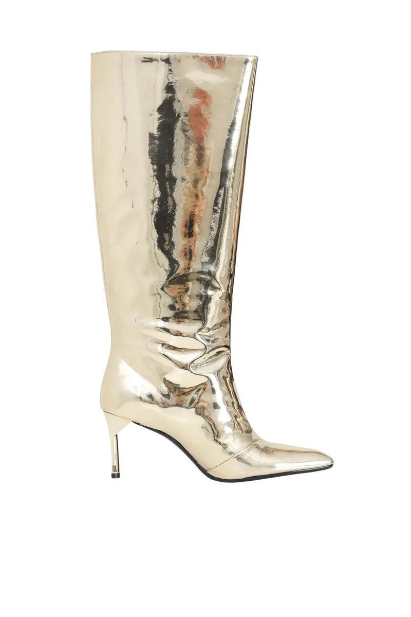 Gold Rubber Women's Patent Boot