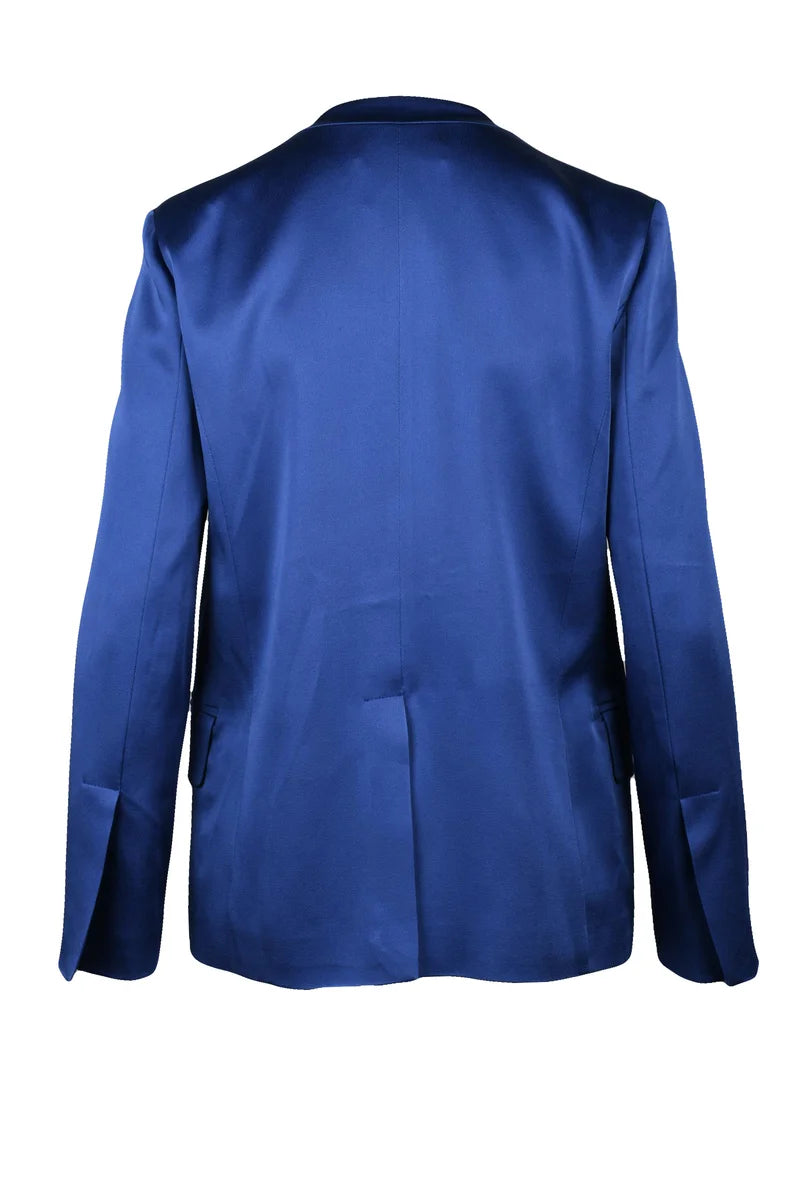 Satin Blazer Jacket - Royal Blue