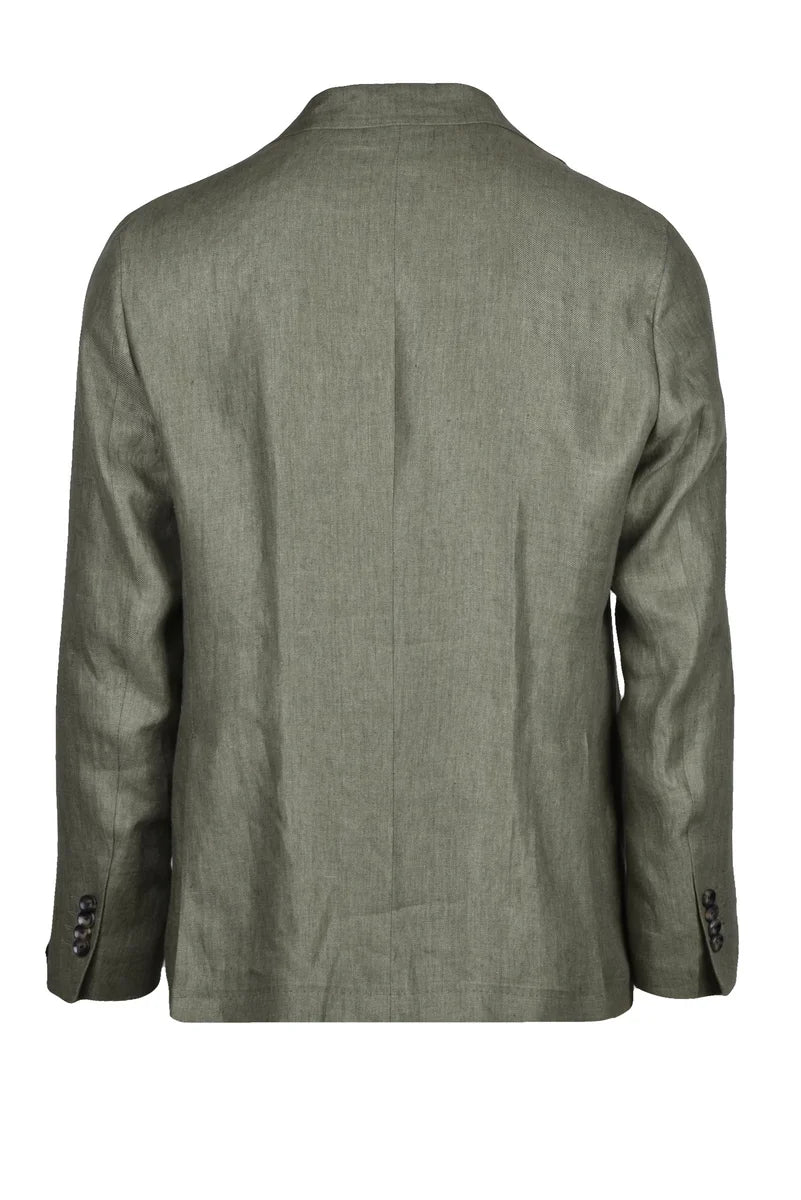 Rounded Green Linen Jacket
