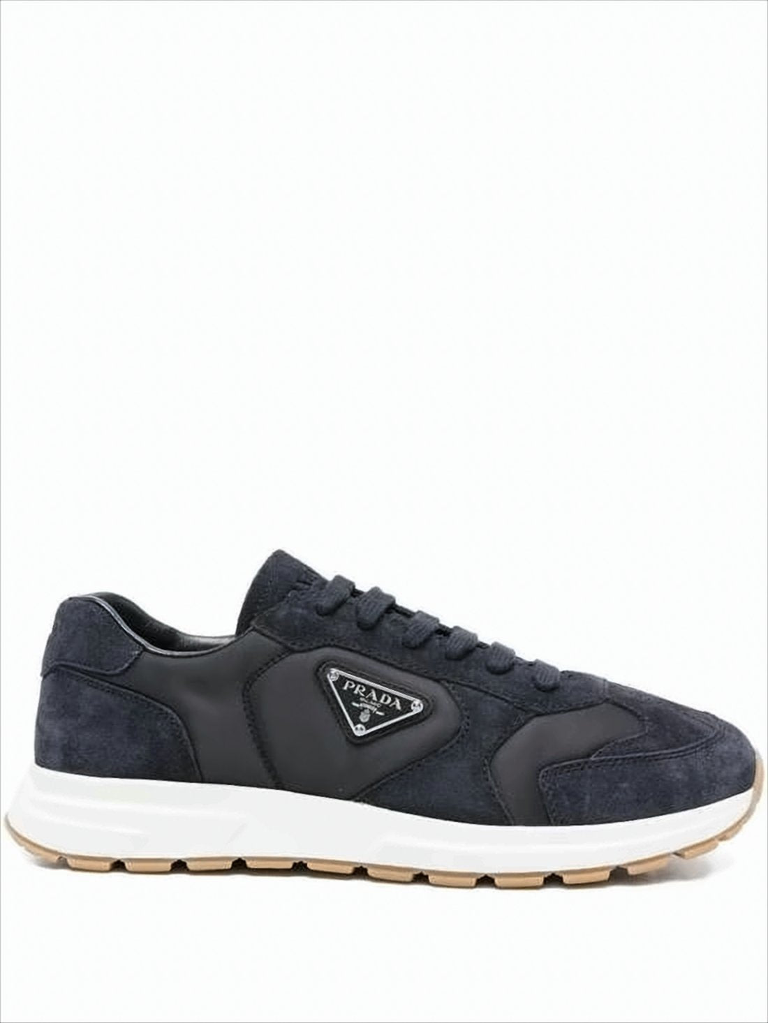Low-Top Sneakers with Smooth and Suede Textures