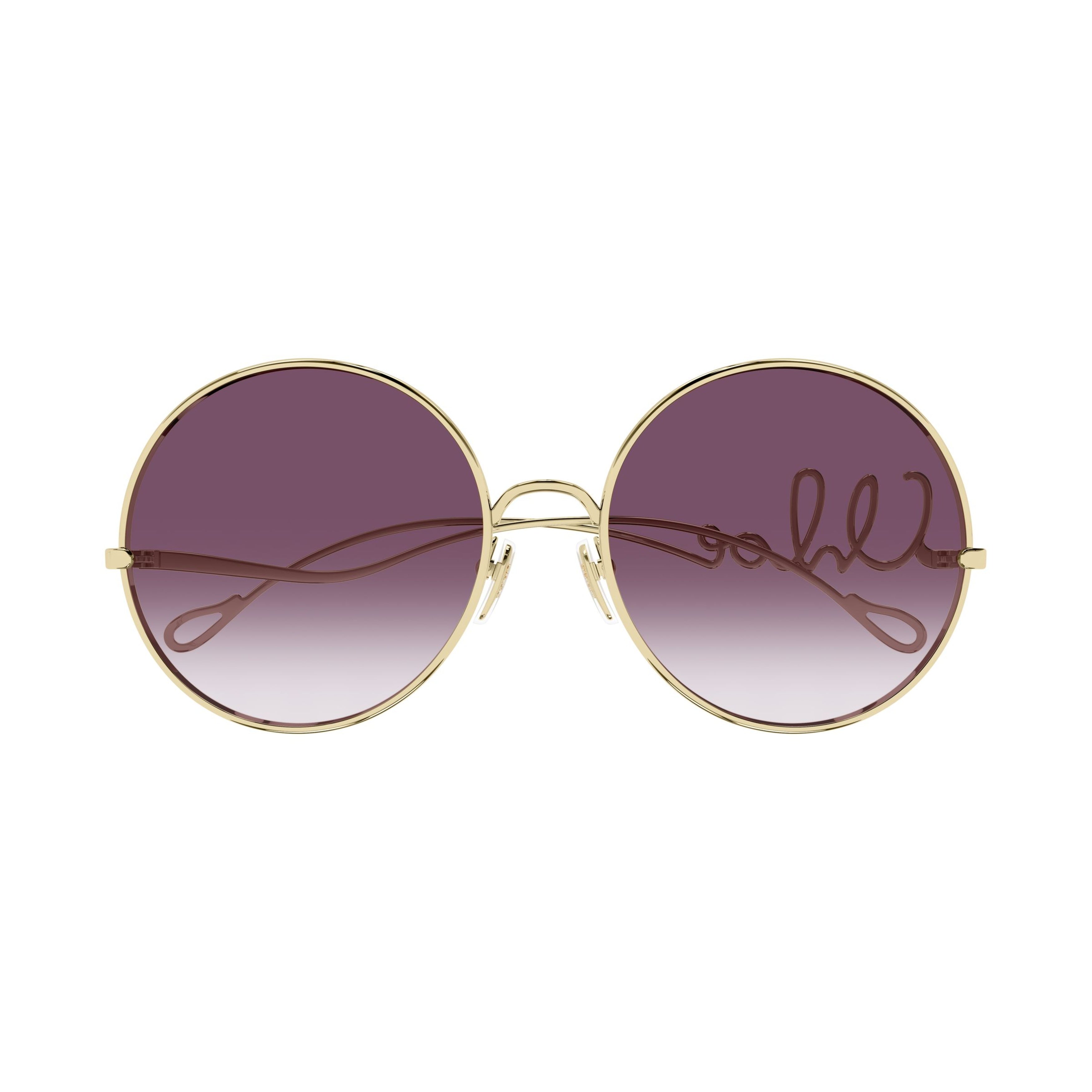 Ch0329s Gradient Purple Tint Round Sunglasses