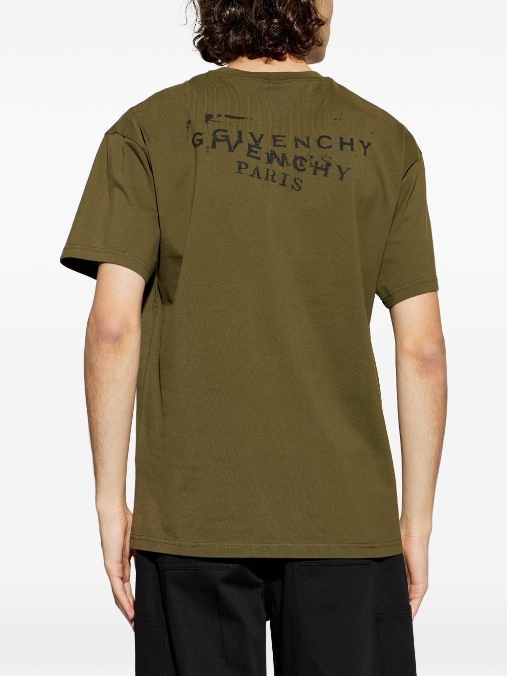 T-shirt z krótkim rękawem i okrągłym dekoltem z gładkiej mieszanki jedwabiu i nylonu