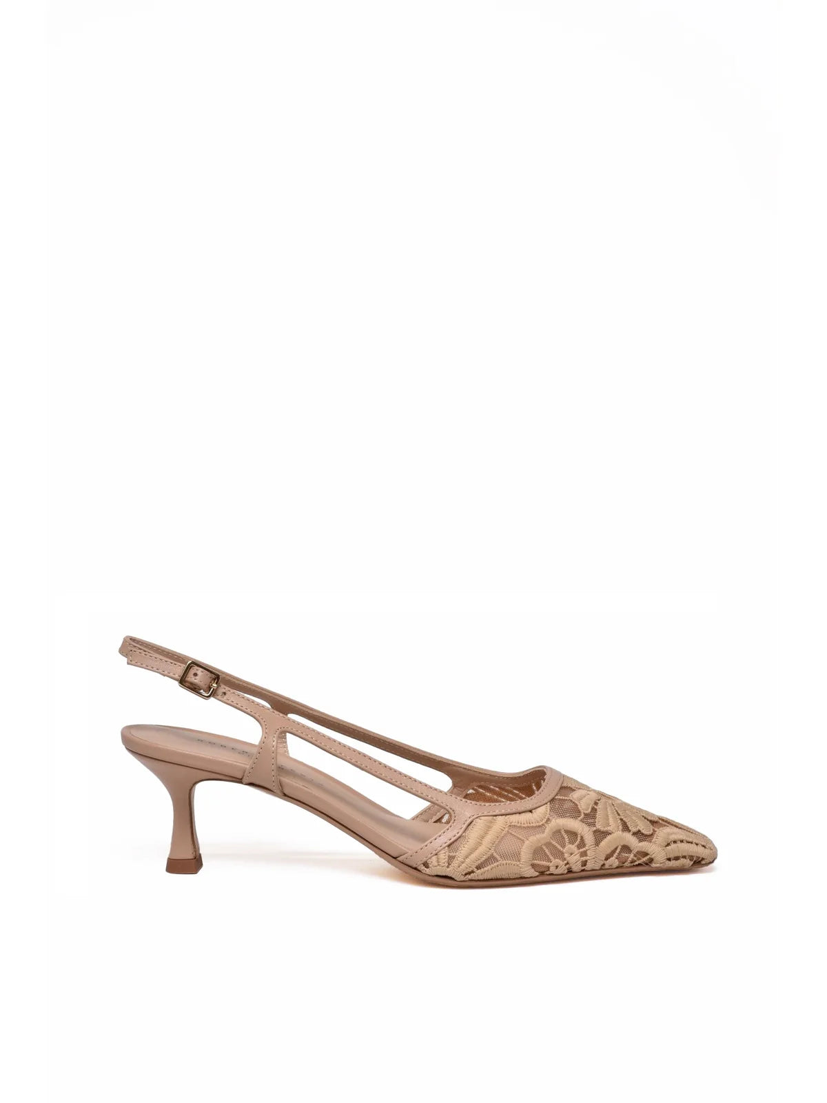 Beige Other Fibers Lace Pump