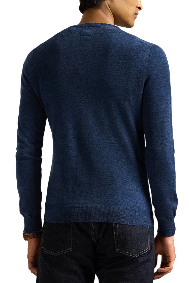 Soft Sky-Blue Wool Crew Neck Knitwear
