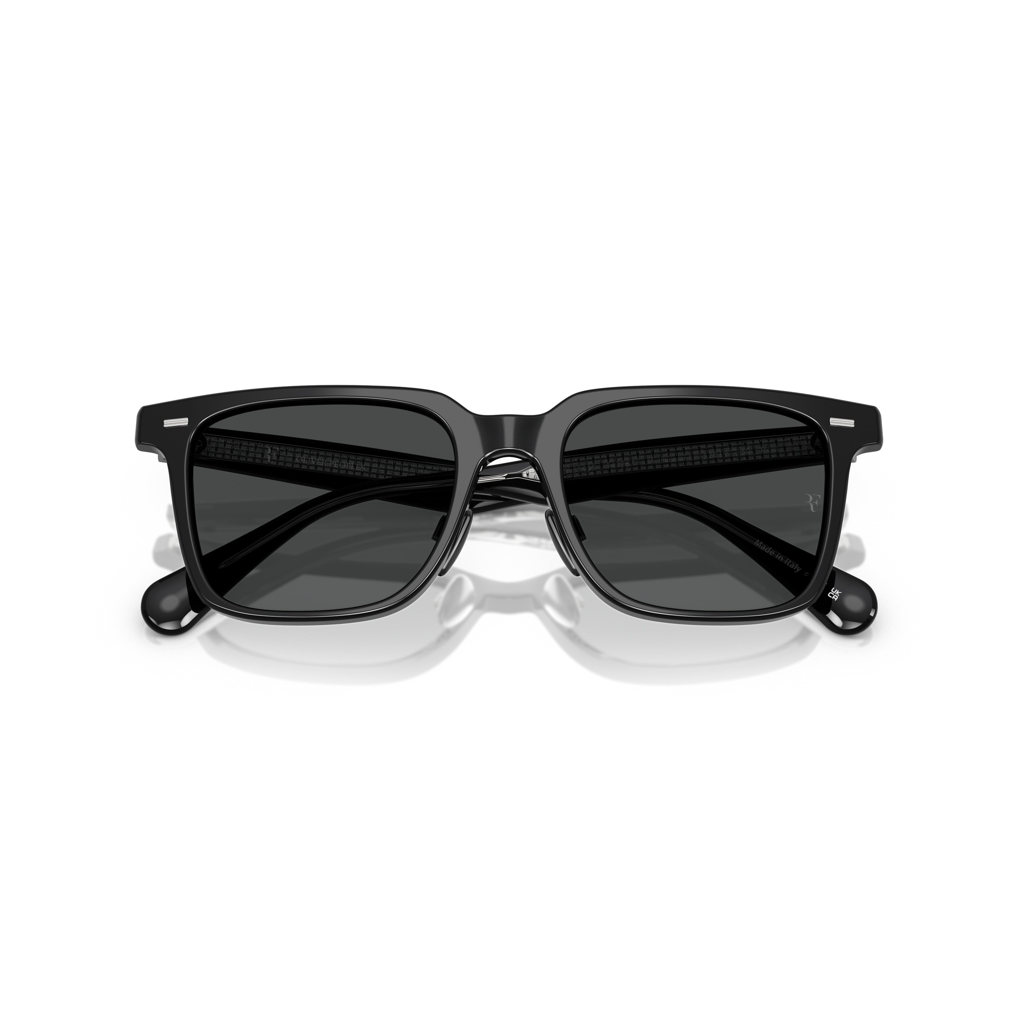 0ov5592s Square Frame Sunglasses with Glossy Black Acetate Finish