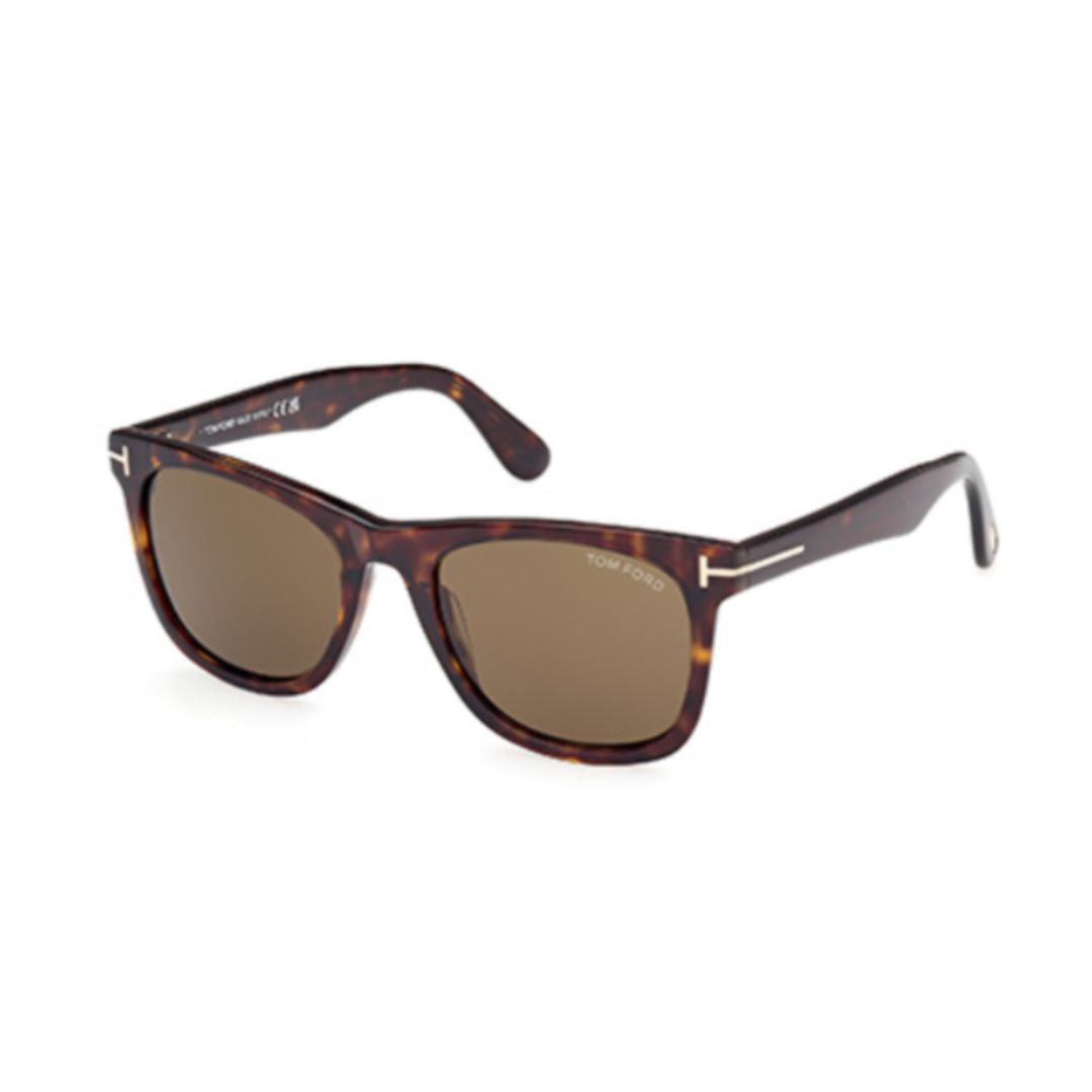 Tortoiseshell Rectangular Frame Sunglasses With Metallic Accents