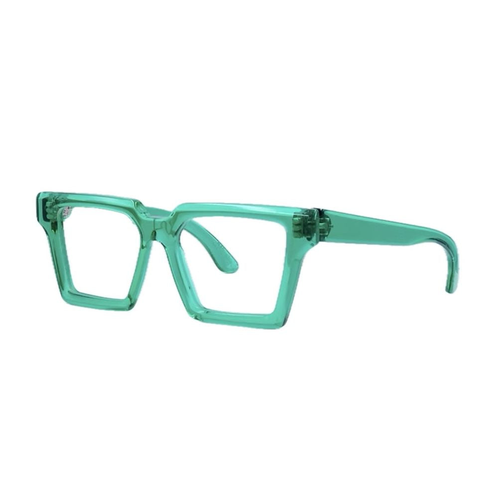 Krystal Flash Geometric Transparent Green Acrylic Sunglasses
