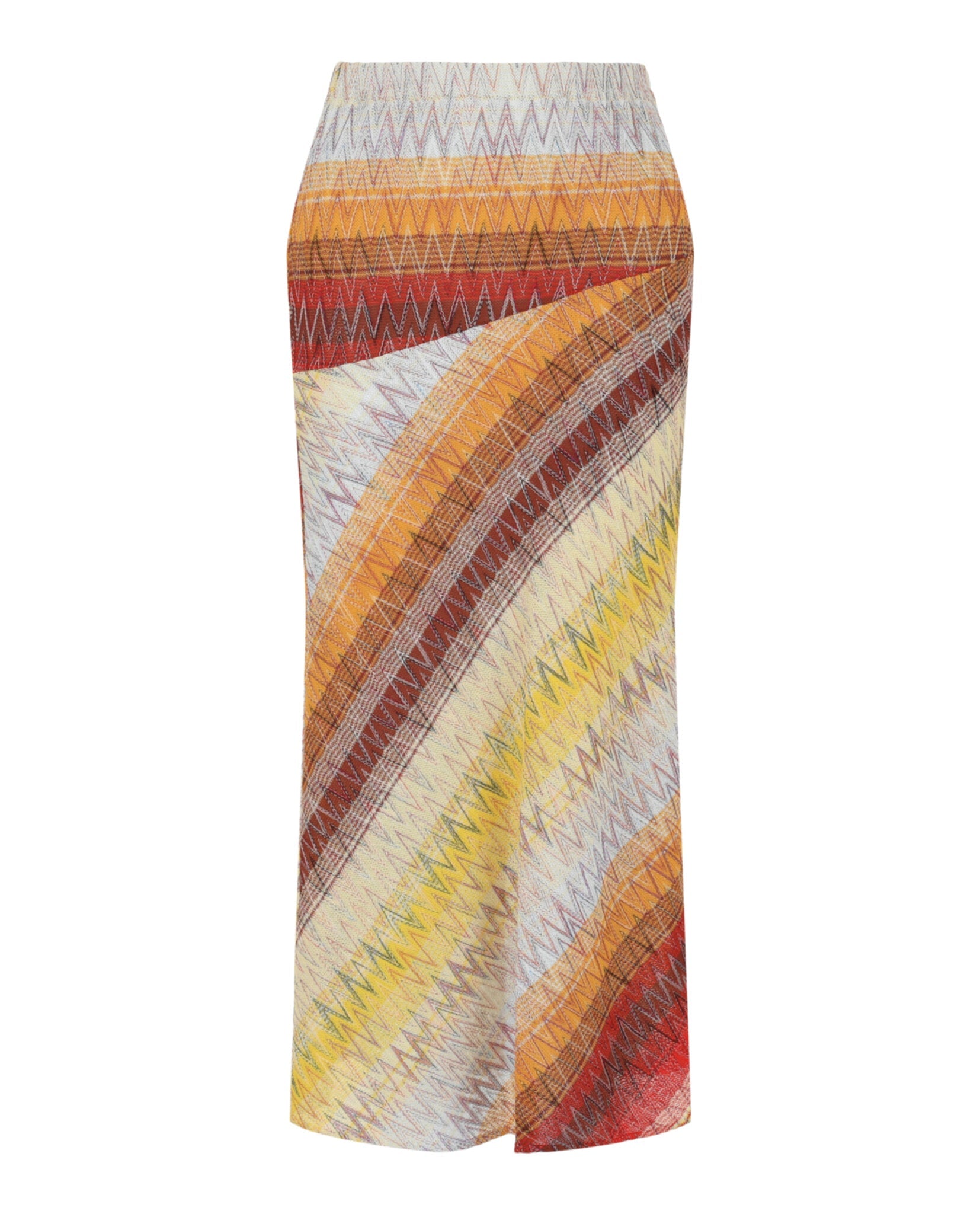 Chevron Print Midi Skirt