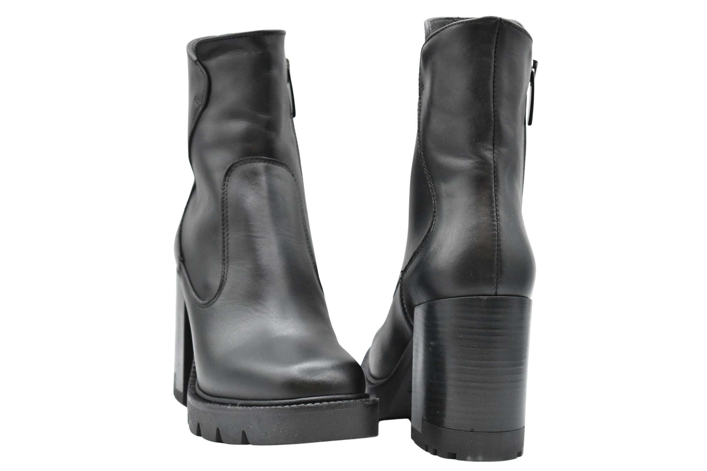 Black Leather Ankle Boots
