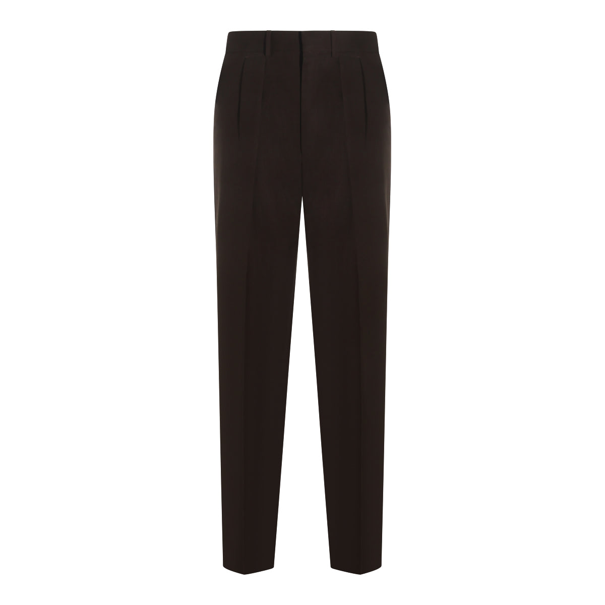 Brown Straight-Leg Trousers
