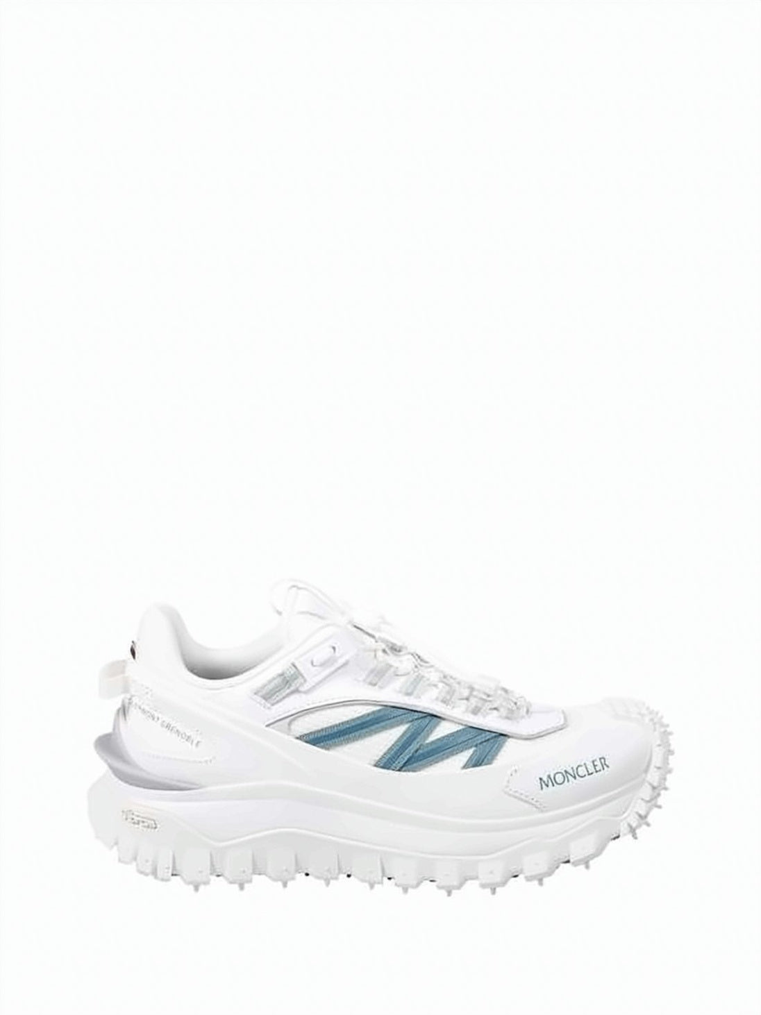 Sporty White Sneakers with Material Mix