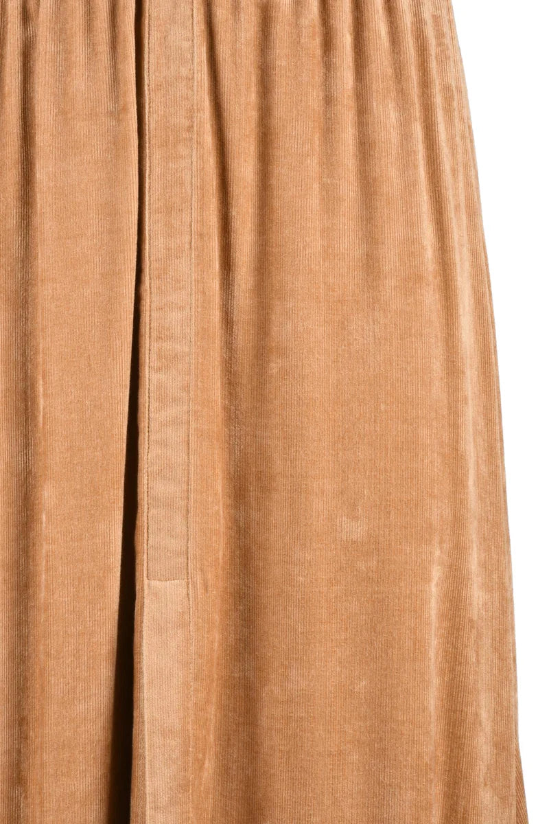 Long Velvet Skirt - Beige