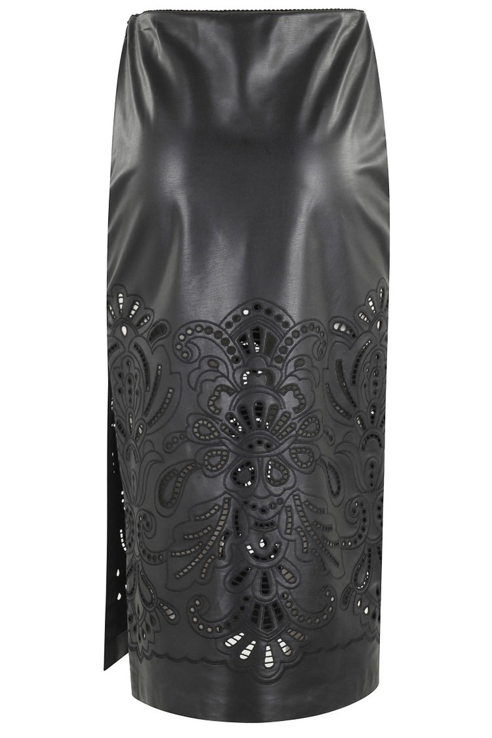 Longuette Faux Leather Midi Skirt