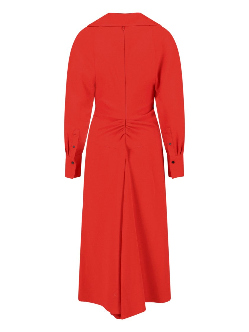 Shirt Midi Dress Red