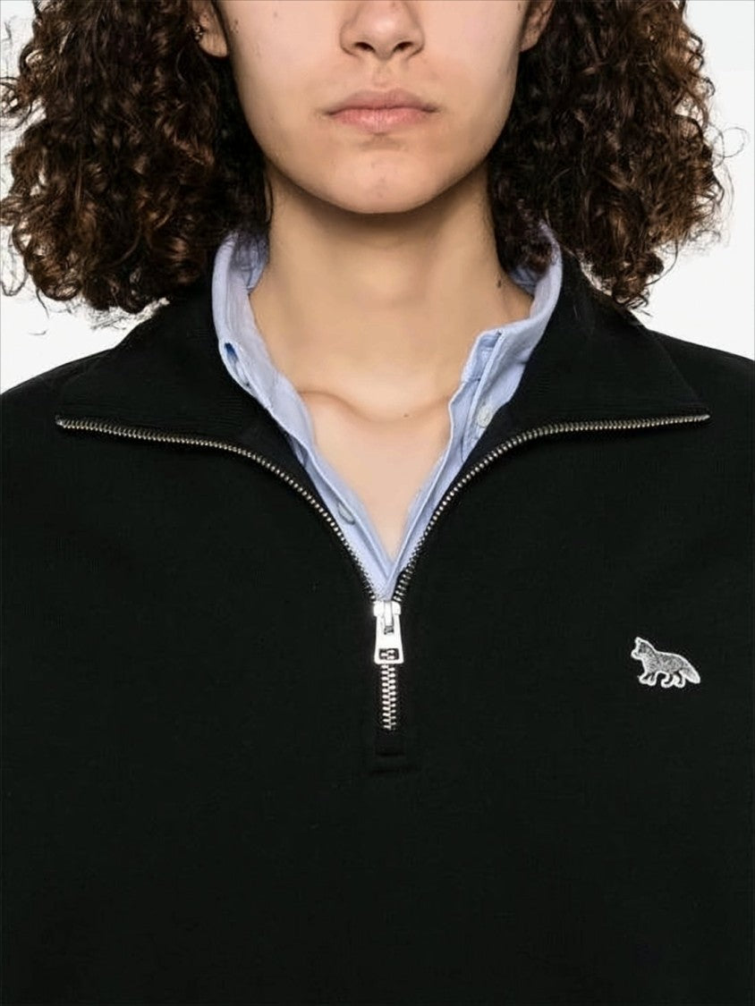 Long-Sleeve Pullover With Half-Zip And Embroidered Logo