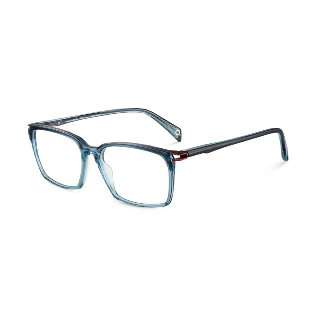Paul Ricard Rectangular Frame Eyeglasses with Translucent Blue