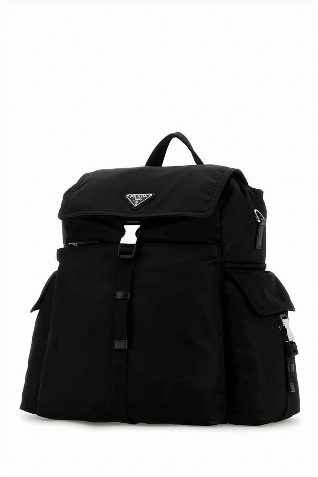 Structured Black Backpack with Leather Accents