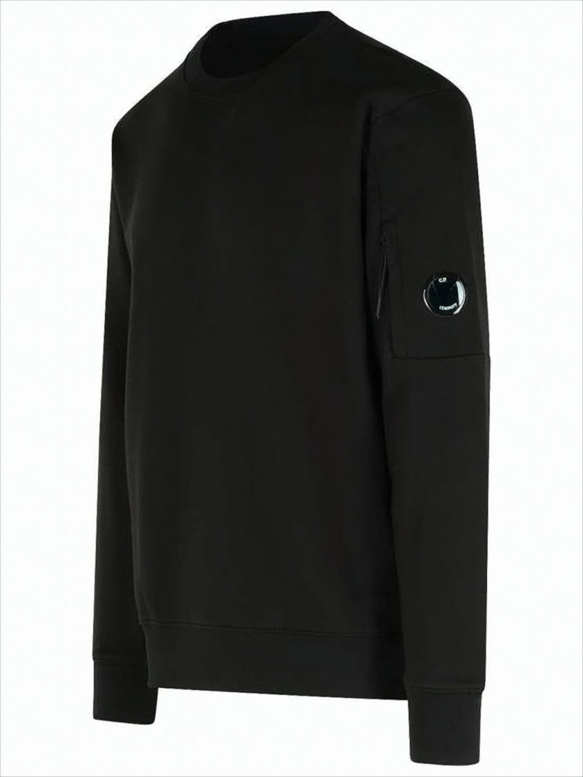 Long-Sleeve Crewneck Sweatshirt With Zippered Pocket And Circular Logo Patch