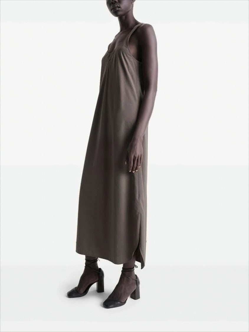 Sleeveless Midi Dress with Scoop Neckline