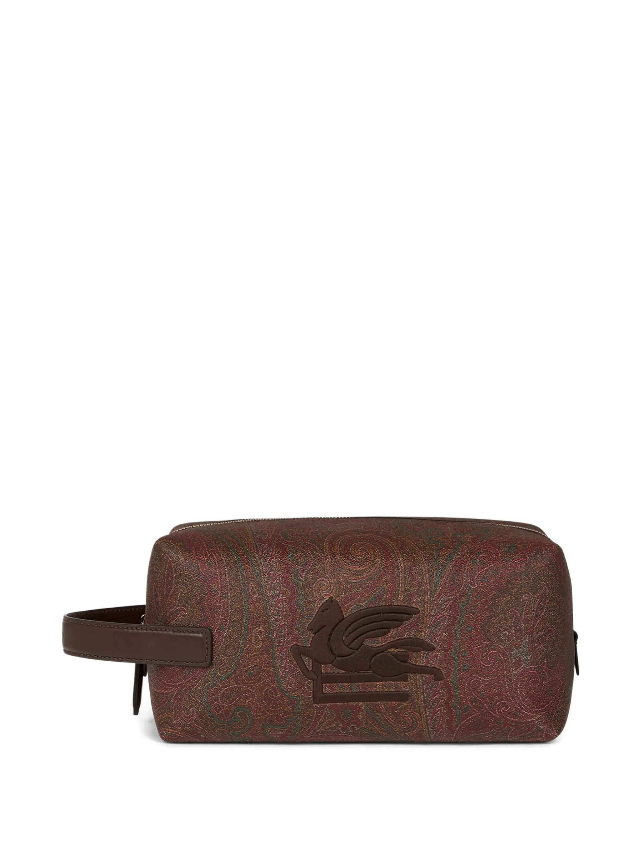 Rectangular Brown Paisley 25X12X12 Side-Handle Pouch